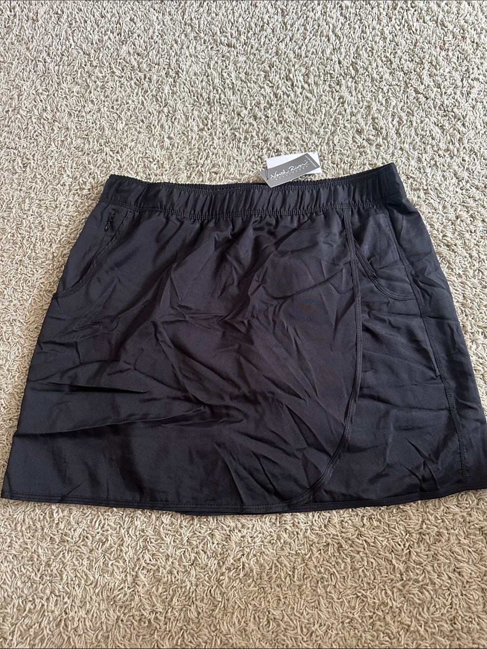 North River Black Active Skort with Hidden Pockets Sz L NWT